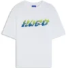 Printed-artwork T-shirt in cotton terry