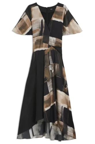 Printed dress in silk