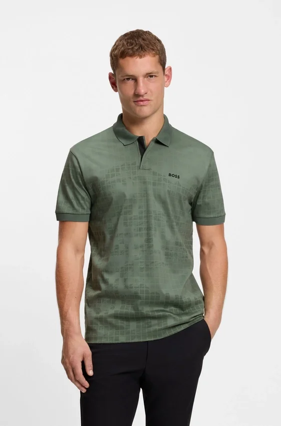 Printed-graphic polo shirt in mercerised cotton Printed-graphic polo shirt in mercerised cotton