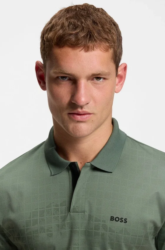 Printed-graphic polo shirt in mercerised cotton Printed-graphic polo shirt in mercerised cotton