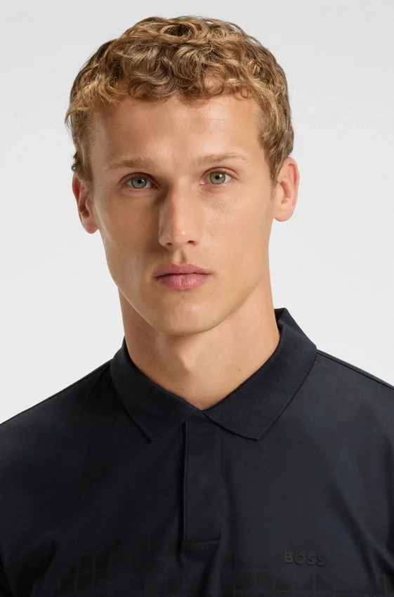 Printed-graphic polo shirt in mercerised cotton Printed-graphic polo shirt in mercerised cotton