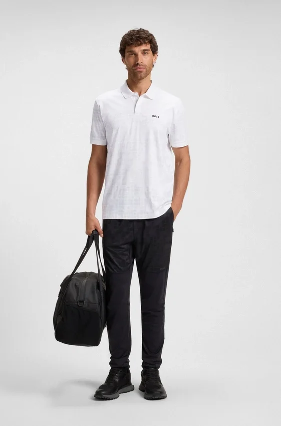 Printed-graphic polo shirt in mercerised cotton Printed-graphic polo shirt in mercerised cotton