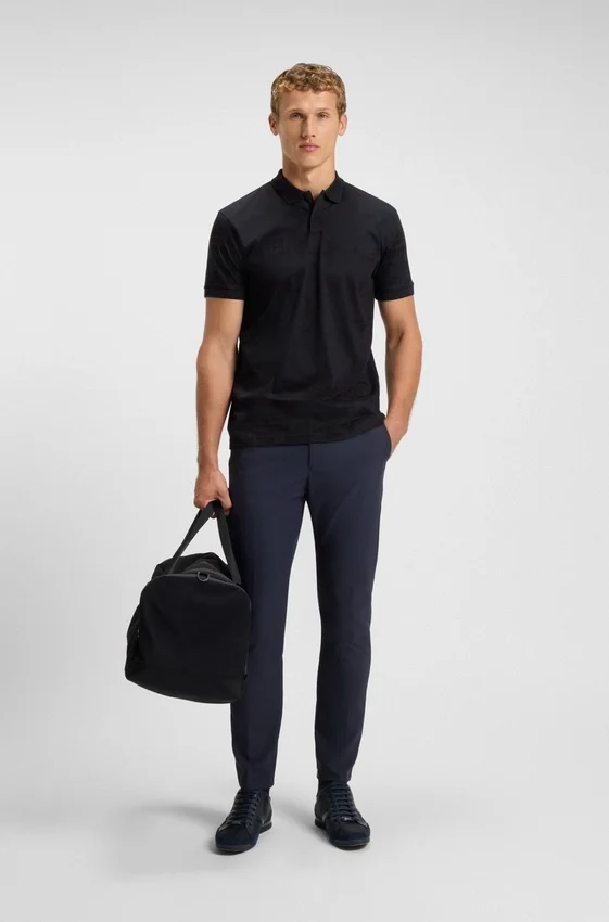 Printed-graphic polo shirt in mercerised cotton Printed-graphic polo shirt in mercerised cotton