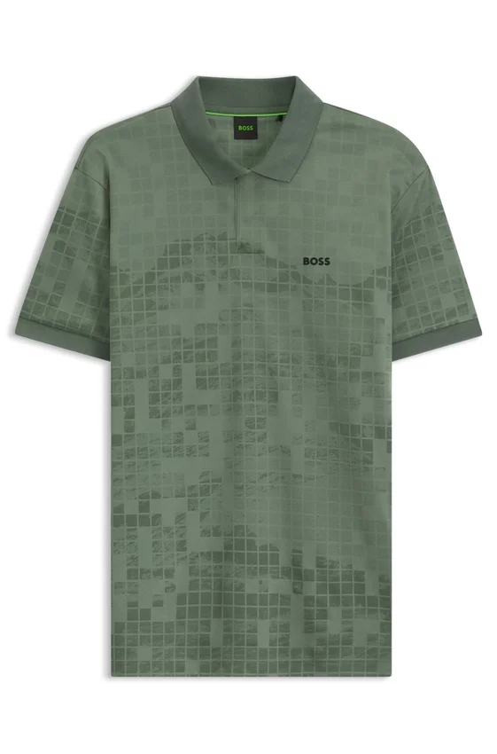 Printed-graphic polo shirt in mercerised cotton Printed-graphic polo shirt in mercerised cotton