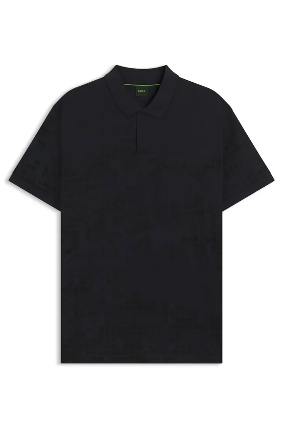 Printed-graphic polo shirt in mercerised cotton Printed-graphic polo shirt in mercerised cotton