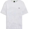 Printed-graphic T-shirt in mercerised cotton