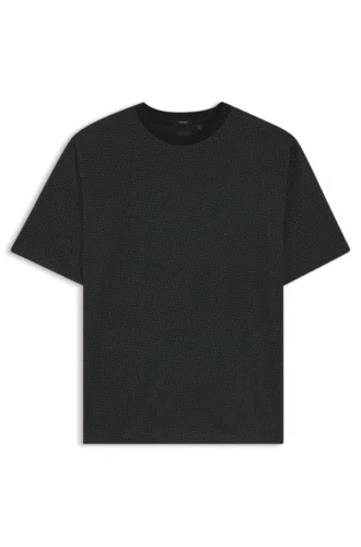 Printed-monogram T-shirt in mercerised cotton