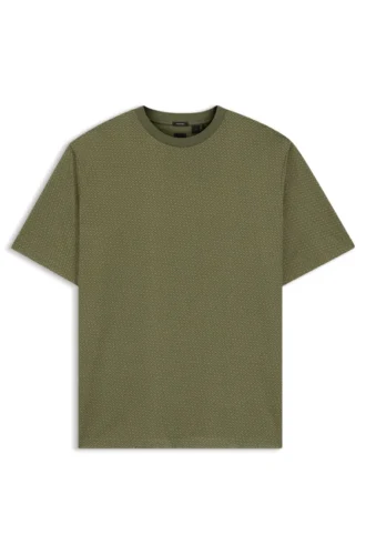 Printed-monogram T-shirt in mercerised cotton