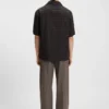 Printed oversized-fit shirt in cotton poplin