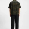 Printed oversized-fit shirt in cotton poplin