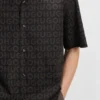 Printed oversized-fit shirt in cotton poplin