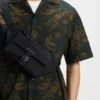 Printed oversized-fit shirt in cotton poplin