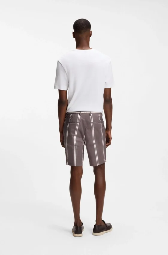 Printed-pattern shorts in stretch cotton Printed-pattern shorts in stretch cotton