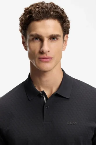 Printed polo shirt in cotton piqué