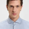 Printed regular-fit shirt in cotton twill