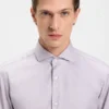 Printed regular-fit shirt in cotton twill