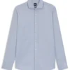 Printed regular-fit shirt in cotton twill