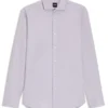 Printed regular-fit shirt in cotton twill