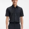 Printed regular-fit shirt in performance-stretch jersey