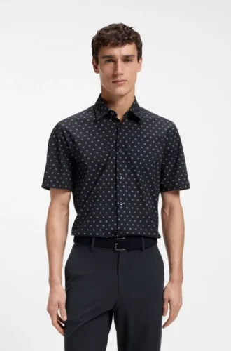 Printed regular-fit shirt in performance-stretch jersey Printed regular-fit shirt in performance-stretch jersey