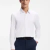 Printed regular-fit shirt in performance-stretch jersey