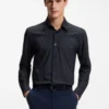 Printed regular-fit shirt in performance-stretch jersey