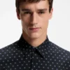 Printed regular-fit shirt in performance-stretch jersey