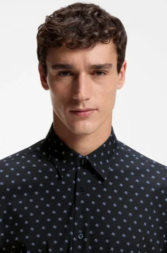 Printed regular-fit shirt in performance-stretch jersey Printed regular-fit shirt in performance-stretch jersey