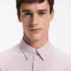 Printed regular-fit shirt in performance-stretch jersey