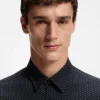 Printed regular-fit shirt in performance-stretch jersey