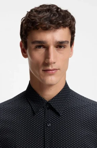 Printed regular-fit shirt in performance-stretch jersey Printed regular-fit shirt in performance-stretch jersey