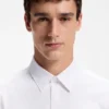 Printed regular-fit shirt in performance-stretch jersey