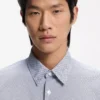Printed regular-fit shirt in performance-stretch jersey