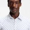 Printed regular-fit shirt in performance-stretch jersey