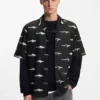 Printed relaxed-fit shirt in cotton poplin