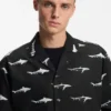 Printed relaxed-fit shirt in cotton poplin