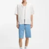 Printed relaxed-fit shirt in cotton poplin