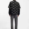 Printed relaxed-fit shirt in cotton poplin