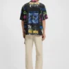 Printed relaxed-fit shirt in cotton poplin