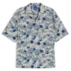 Printed relaxed-fit shirt in cotton poplin