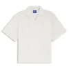 Printed relaxed-fit shirt in cotton poplin