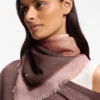 Printed scarf in linen and cotton