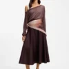 Printed scarf in linen and cotton