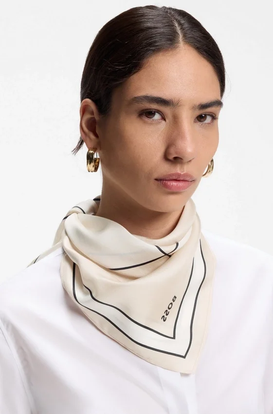 Printed scarf in silk with Double B monograms Printed scarf in silk with Double B monograms
