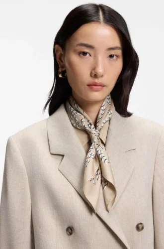 Printed scarf in silk with Double B monograms