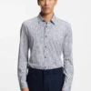 Printed slim-fit shirt in a cotton blend