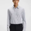 Printed slim-fit shirt in a cotton blend