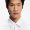 Printed slim-fit shirt in a cotton blend