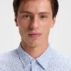 Printed slim-fit shirt in a cotton blend