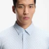 Printed slim-fit shirt in a cotton blend